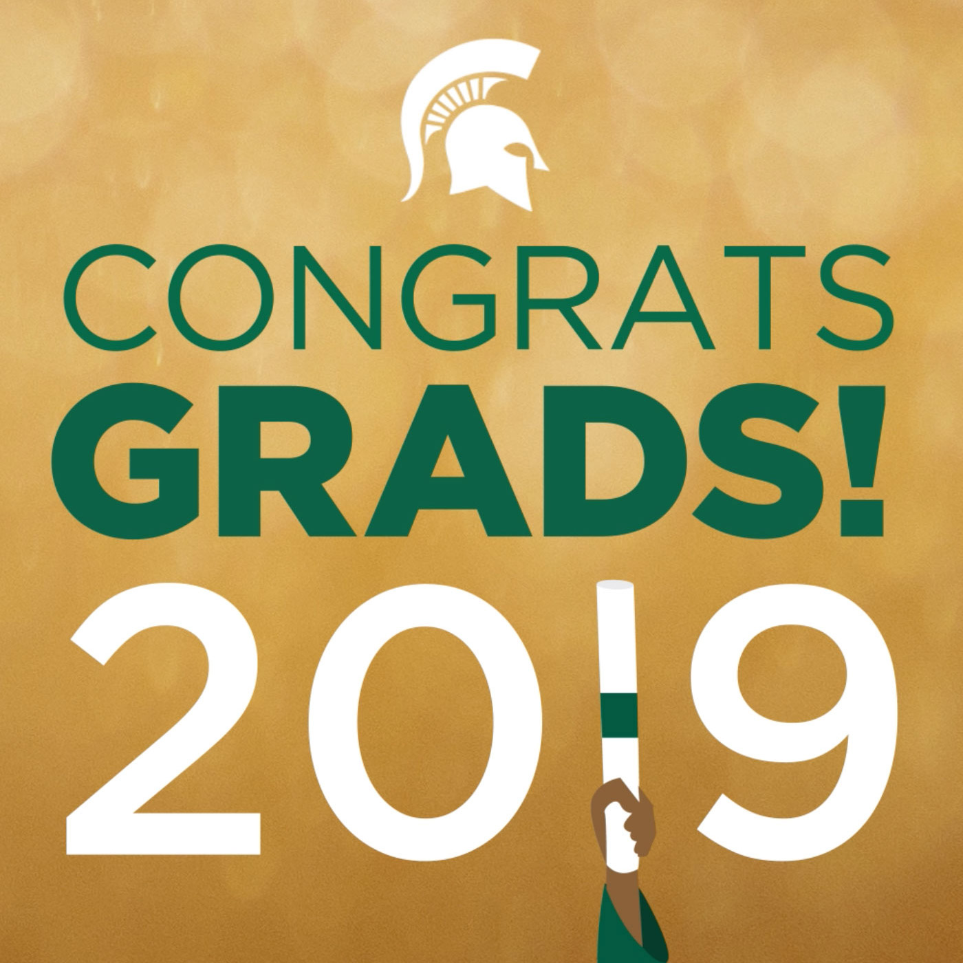 Graduation graphic reading "Congrats Grads! 2019"